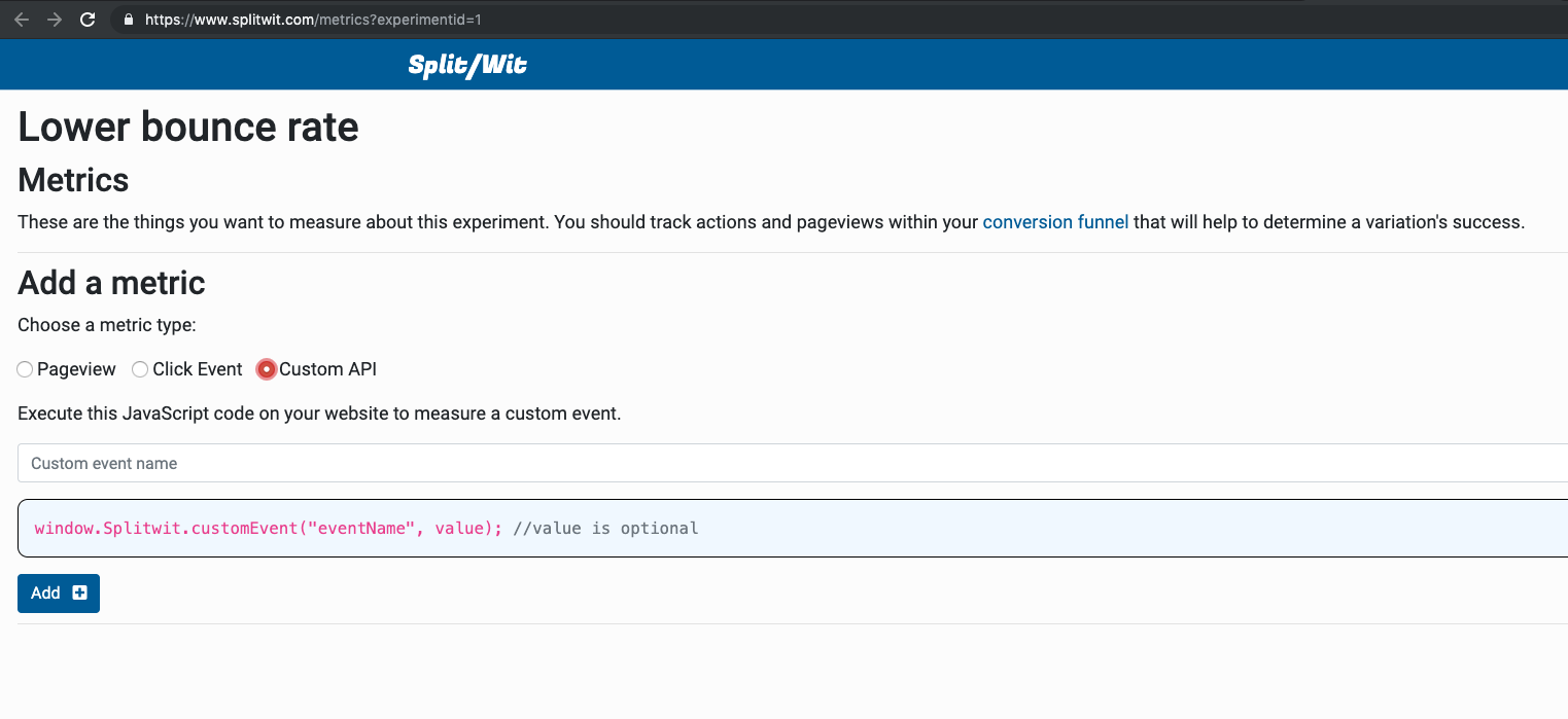 bounce rate metric