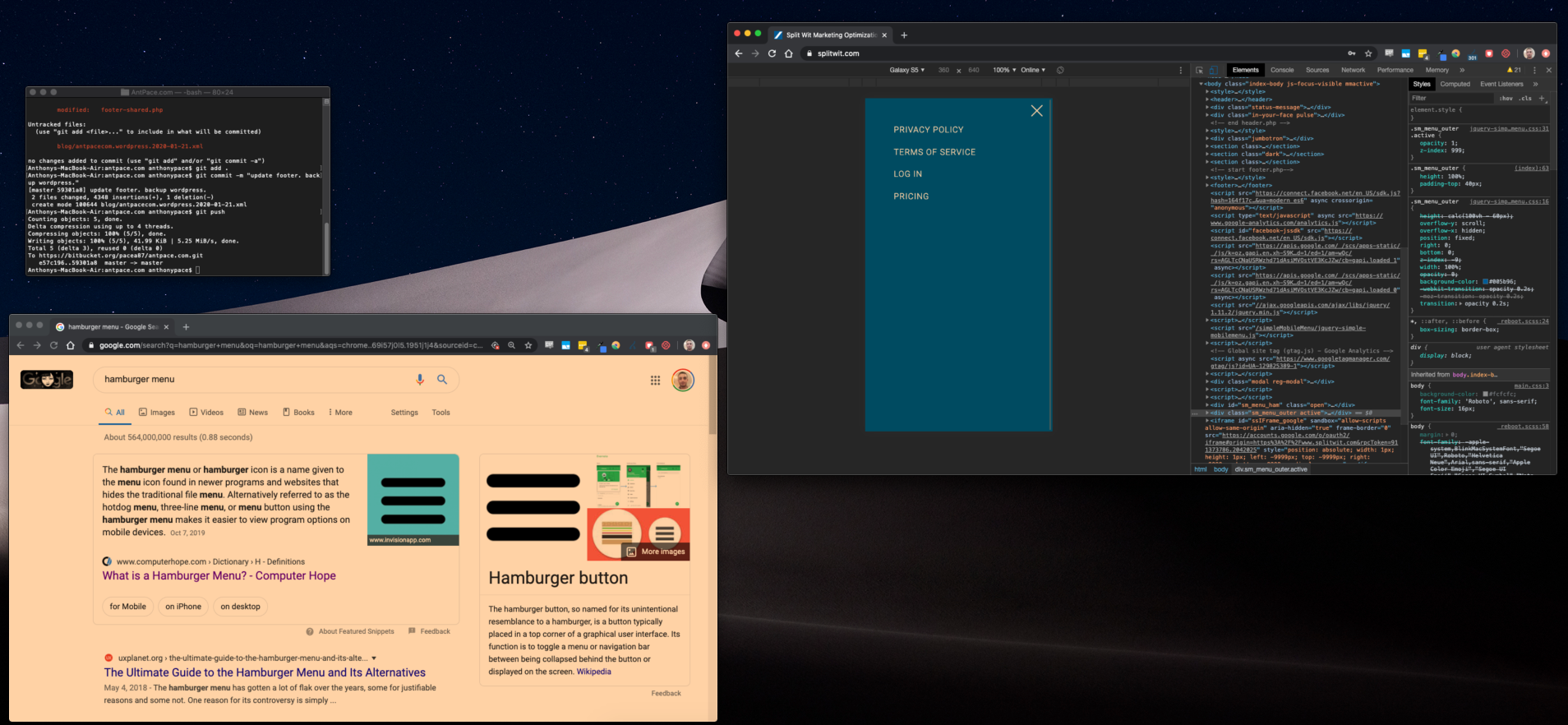 hamburger menu