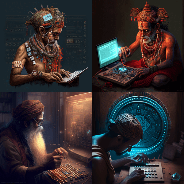 a computer programmer using the Brhat Samhita to generate a talismans