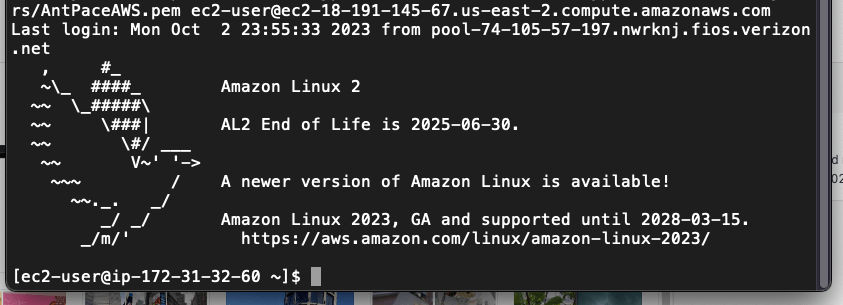 Amazon Linux 2 is at EOL.