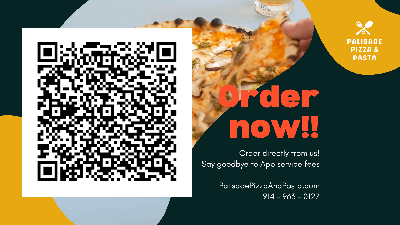 Business card for pizza business website