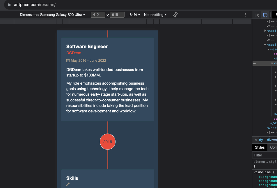 Chrome developer tools