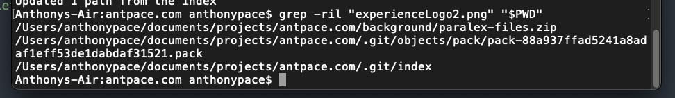 grep to find a file reference within a directory