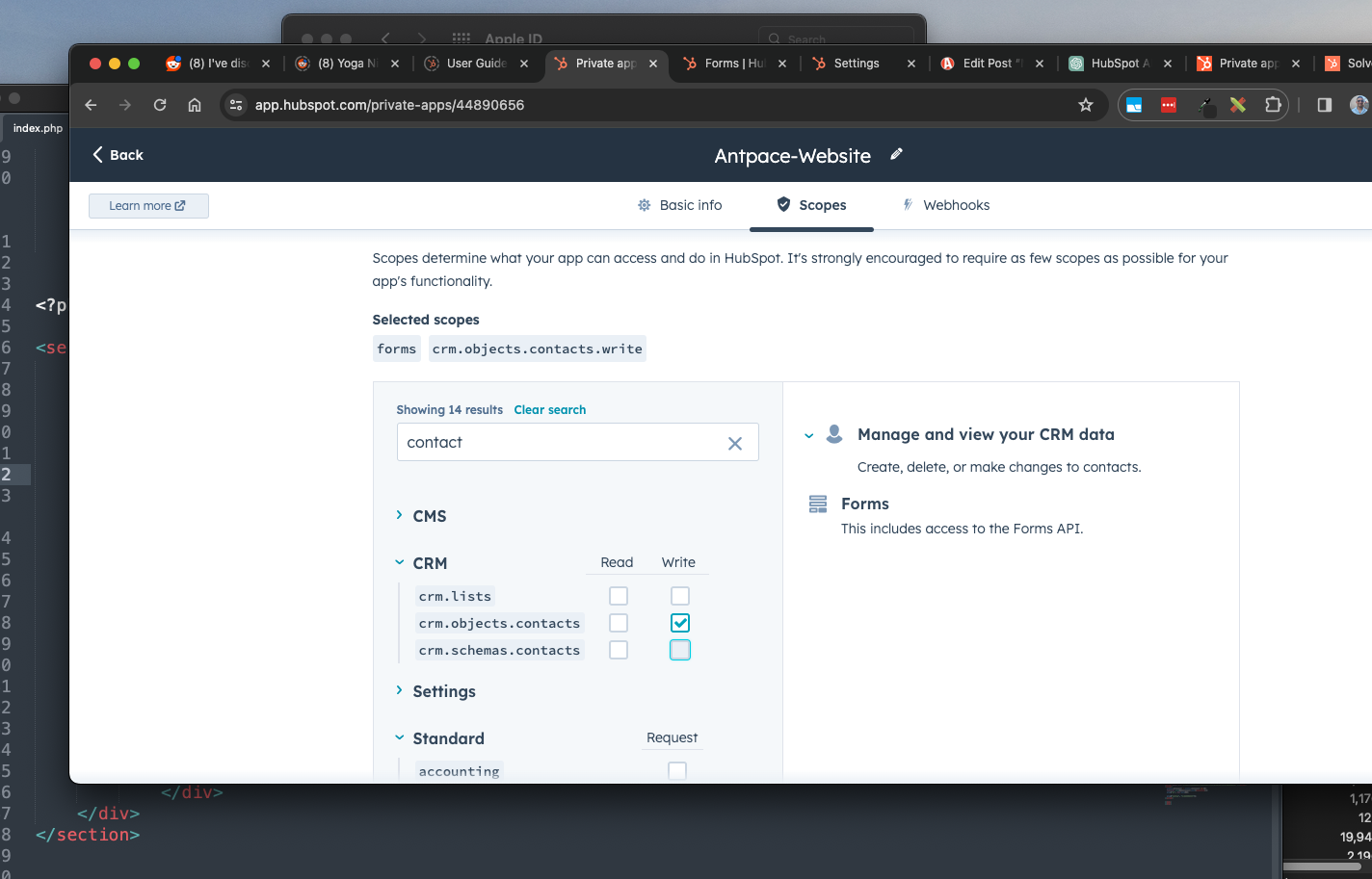 hubspot permission scopes