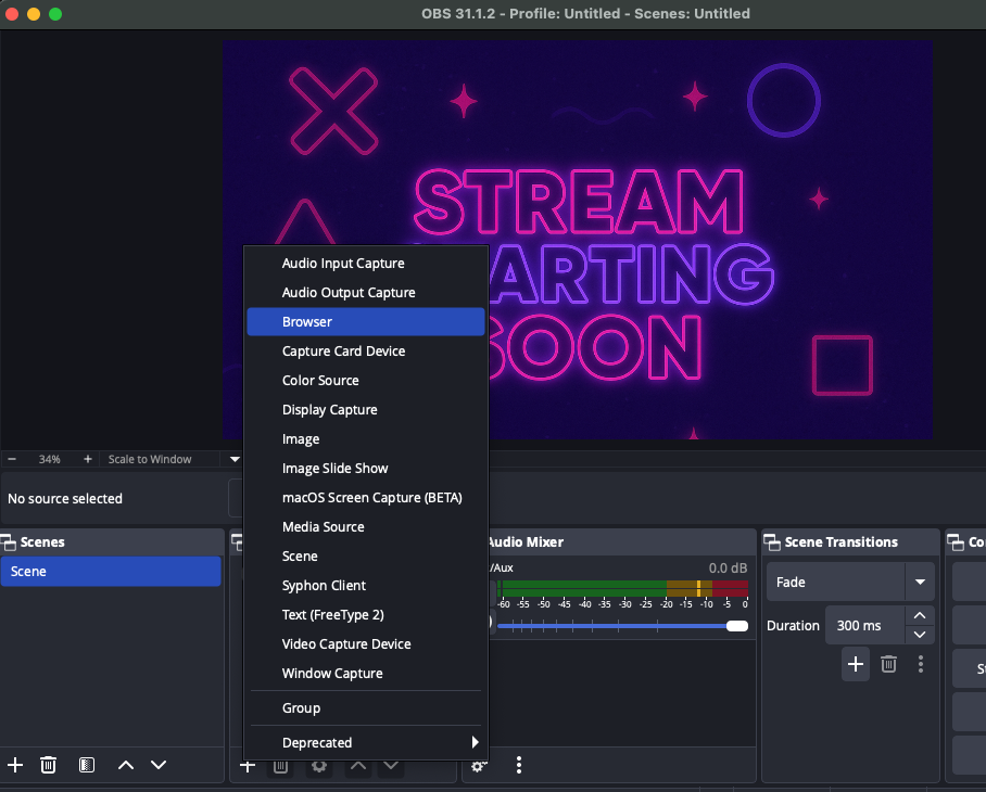 add new browser source